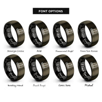 font options for inside engraving on gunmetal & black coastal cliff rings