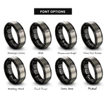 font options for inside engraving on black & gray coastal cliffs lighthouse rings