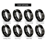 font options for inside engraving on black & gray coastal cliffs lighthouse rings