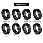 font options for inside engraving on black coastal cliffs lighthouse rings