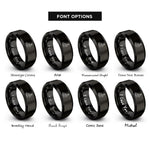 font options for inside engraving on black coastal cliffs lighthouse rings