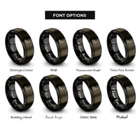 font options for inside engraving on gunmetal & black coastal cliffs lighthouse rings