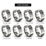 font options for inside engraving on silver coastal pier rings