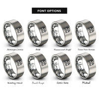 font options for inside engraving on silver coastal pier rings