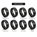 font options for inside engraving on black coastal shelf contours rings
