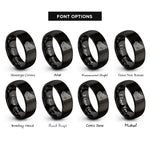 font options for inside engraving on black coastal shelf contours rings