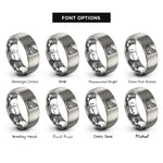 font options for inside engraving on grey coastal shelf contours rings