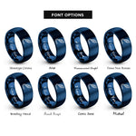 font options for inside engraving on blue coaxial cable rings