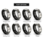 font options for inside engraving on black & grey cobra hood rings