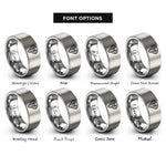 font options for inside engraving on gray cobra hood spread rings