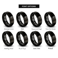 font options for inside engraving on black cockatoo rings