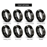 font options for inside engraving on black & grey cockatrice rings