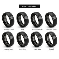 font options for inside engraving on black cockatrice rings