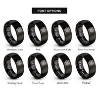 font options for inside engraving on black cockatrice rings