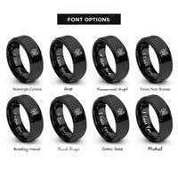 font options for inside engraving on black cockatrice rings
