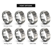 font options for inside engraving on gray cockatrice rings