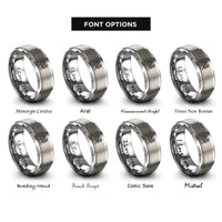 font options for inside engraving on gray cockatrice rings