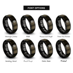 font options for inside engraving on gunmetal & black cockatrice rings
