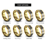 font options for inside engraving on gold & silver cocktail glass rings