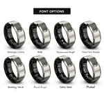 font options for inside engraving on black & grey cocktail shaker rings