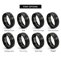 font options for inside engraving on black cocktail shaker rings