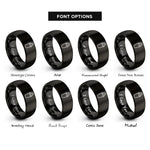 font options for inside engraving on black cocktail shaker rings