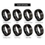 font options for inside engraving on black cocktail shaker rings