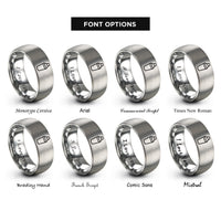 font options for inside engraving on grey cocktail shaker rings