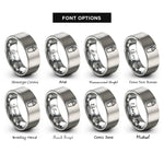 font options for inside engraving on silver cocktail shaker rings