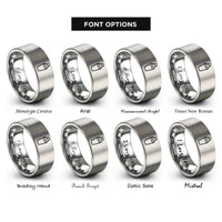 font options for inside engraving on silver cocktail shaker rings