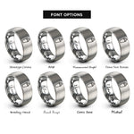 font options for inside engraving on silver cocktail shaker rings