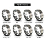 font options for inside engraving on gray cocktail shaker rings