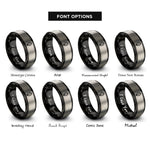 font options for inside engraving on black & grey cocoa bean rings