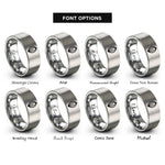 font options for inside engraving on silver cocoa bean rings