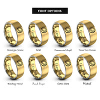 font options for inside engraving on gold & silver coconut rings