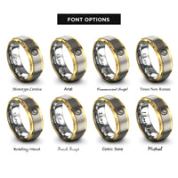 font options for inside engraving on gold & silver coconut rings