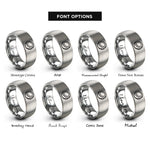 font options for inside engraving on silver coconut rings