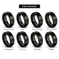 font options for inside engraving on black coconut half rings