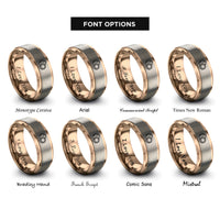 font options for inside engraving on rose gold coconut rings