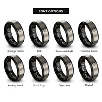 font options for inside engraving on black & gray coda mark rings