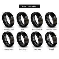 font options for inside engraving on black coda mark rings