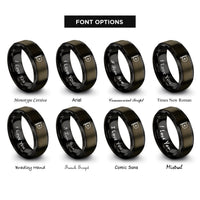 font options for inside engraving on gunmetal & black coda mark rings