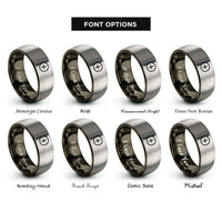 font options for inside engraving on gunmetal & grey coda mark rings