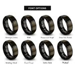 font options for inside engraving on gunmetal & black code editor window rings