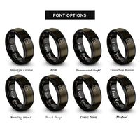 font options for inside engraving on gunmetal & black code editor window rings