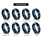 font options for inside engraving on blue & gray code review check rings