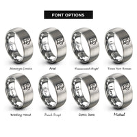 font options for inside engraving on silver code review check rings