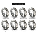 font options for inside engraving on silver code review check rings