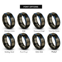 font options for inside engraving on gunmetal & blue code review check rings