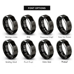 font options for inside engraving on black & gray coder at laptop rings